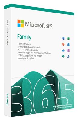 Microsoft 365 Family 6 Benutzer (30 Geräte) 1 Jahr
