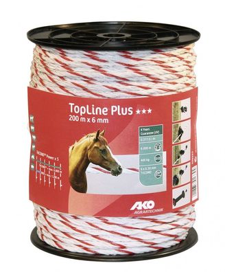200 m Weidezaunseil TopLine Plus Ø 6 mm Bruchlast 400 kg 6 x 0,30 mm Tricond
