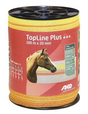 200 m Weidezaunband TopLine Plus Breite 20 mm Bruchlast 120 kg 5 x 0,30 mm