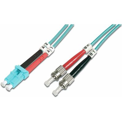 Digitus LWL Patchkabel LC -> ST 1.00m Multimode Duplex OM3
