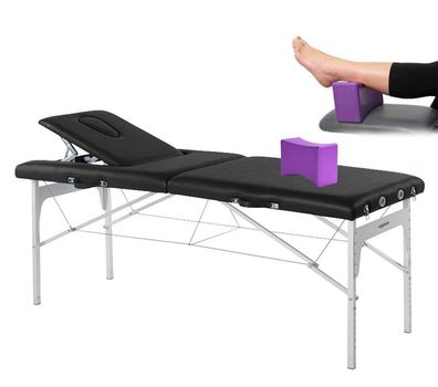 Behandlungsliege, Massageliege, Liege klappbar, mobil + BodyBlock Lagerungshilfe