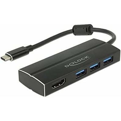 Delock DELOCK Adapter USB3.1 Gen1/C > 3x USB3.0/A + HDMI 4K 30Hz