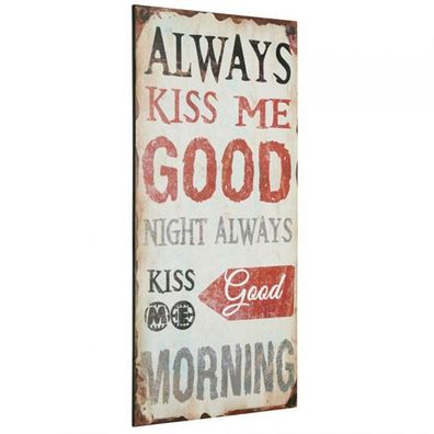 Metallschild Wandbild SCHILD ZUM HÄNGEN AUS METALL RETRO LOOK Kiss Me 60x30cm