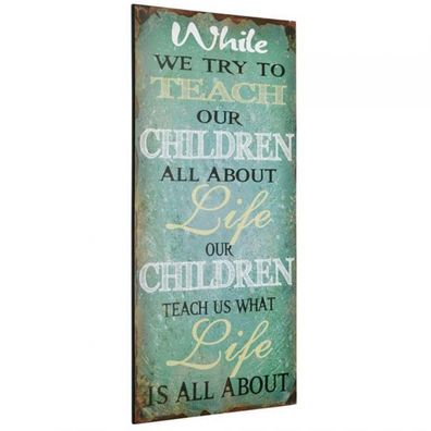 Metallschild Wandbild SCHILD ZUM HÄNGEN AUS METALL RETRO LOOK Children 60x30cm