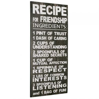 Metallschild Wandbild SCHILD ZUM HÄNGEN AUS METALL RETRO LOOK Friendship 60x30cm