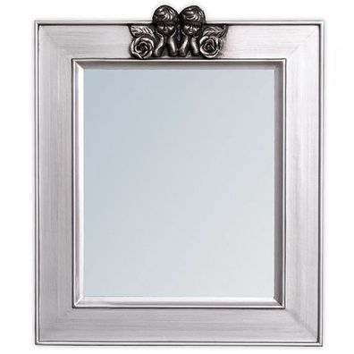 barock Wandspiegel ENGEL antik Spiegel Holzrahmen ANGELO 48x40cm silber antik
