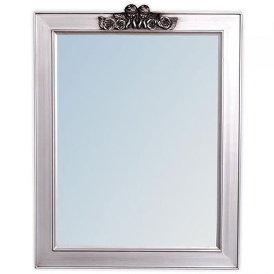 barock Wandspiegel ENGEL antik Spiegel Holzrahmen ANGELO 78x60cm silber antik