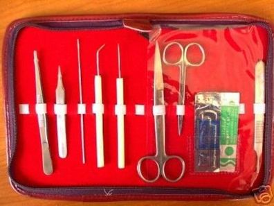Präparierset, Sezier Besteck, Instrumente im Etui
