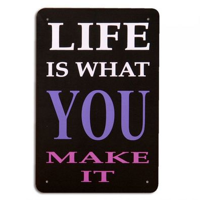 Vintage Metallschild SPRUCH ANTIK 20x30cm life is SHABBY CHIC DEKO RETRO Schild