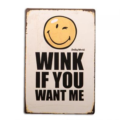 Vintage Metallschild SPRUCH ANTIK 20x30cm wink SHABBY CHIC DEKO RETRO SCHILD