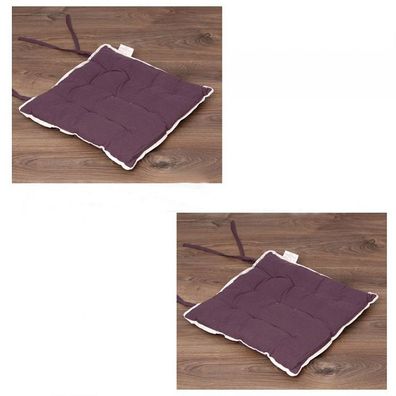 2er Set Sitzkissen Stuhlkissen MAX Violett 100% Baumwolle Kissen Dekokissen