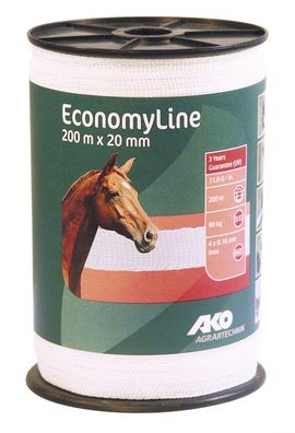 2 Stück 200 m EconomyLine Weidezaunband 20 mm Bruchlast 90 kg Weiss Niroleiter