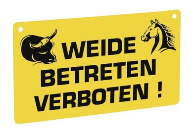 10 Stück Warnschild, "Weide betreten verboten" aus robustem Kunststoff