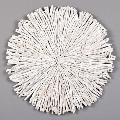 Wand-Deko-Objekt BULAT White Wash Ø ca. 100cm Treibholz Kreis rund Äste Wandbild