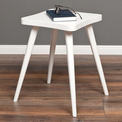 Beistelltisch UNO 35x50cm (BxH) Weiß Holz Nachttisch Blumentisch Tisch
