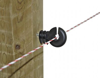 Ringisolator kompakt schwarz kurze 6 mm Stütze 90 Stück im Eimer Weidezaun