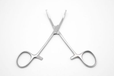 Kocher Arterienklemme, Medizin Klemme, gebogen