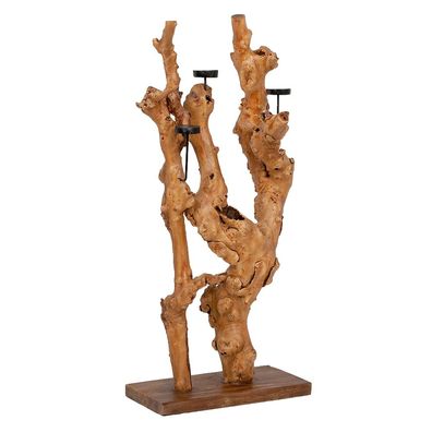Abstrakter Kerzenhalter BOUGIE ca. H120cm Teakwurzel Baumwurzel Handarbeit