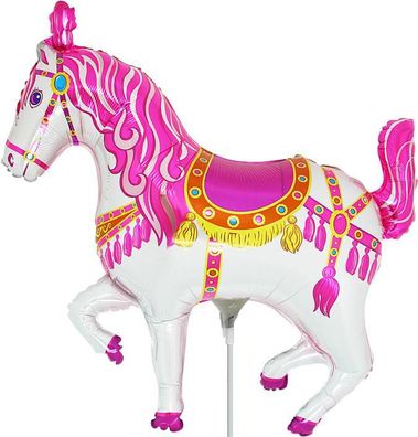 Zirkuspferd Rosa klein - Folienballon - 30 cm