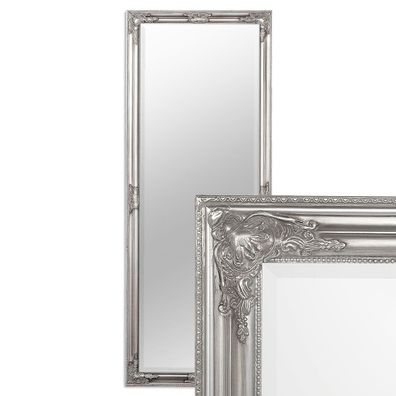 Wandspiegel BESSA silber antik 180x70cm barock Design Spiegel pompös Holzrahmen