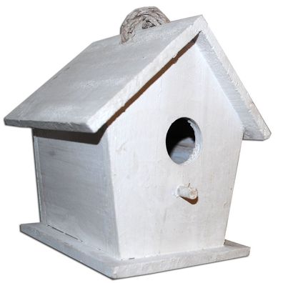 Holznistkasten LASSE Vogelhaus Vogelfutterhaus Shabby Chic Weiß