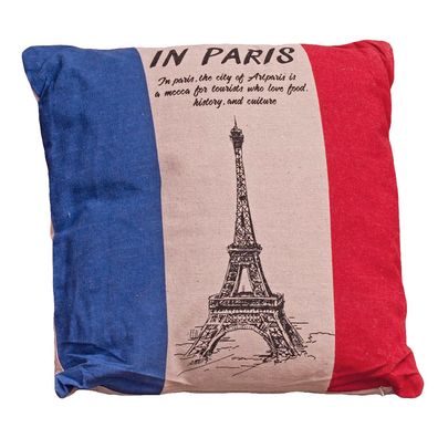 Leinen Kissen Zierkissen Sofakissen Wohnzimmerkissen Eiffelturm PARIS 40x40cm