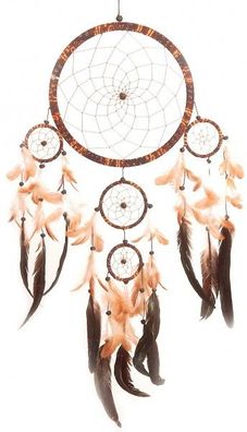 Großer Dreamcatcher batik - Traumfänger Ø 22 cm & 4 x klein