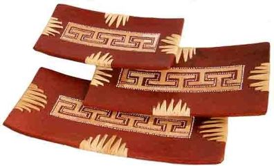 Deko-Schalen LOMBOK Ornamentic, rechteckig, 3er-Set