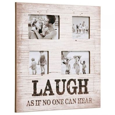 Landhaus Bilderrahmen Laugh 10x15cm MULTI Fotorahmen Vintage SHABBY CHIC RETRO DESIGN