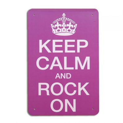 Vintage Metallschild SPRUCH ANTIK 20x30cm rock on SHABBY CHIC DEKO RETRO SCHILD