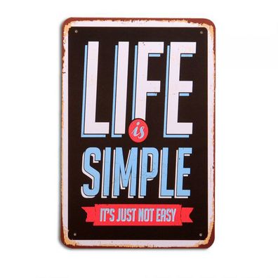 Vintage Metallschild SPRUCH ANTIK 20x30cm just not easy SHABBY CHIC DEKO RETRO