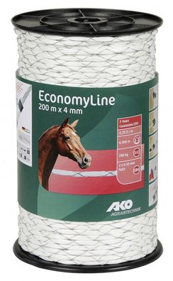 200 m EconomyLine Weidezaunseil Ø 4 mm kreuzgewickelt höchste Zuverlässigkeit