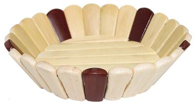 Obstschale, Gebäckschale, Deko-Schale aus Holz, Brotkorb, Ø ca. 17 cm Höhe 4 cm