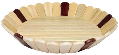 Obstschale, Gebäckschale, Deko-Schale aus Holz, Brotkorb, Ø ca. 26 cm Höhe 4 cm