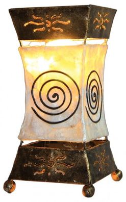 Deko-Leuchte XENIA Cream, Tischlampe aus Metall und Resin, Stimmungsleuchte