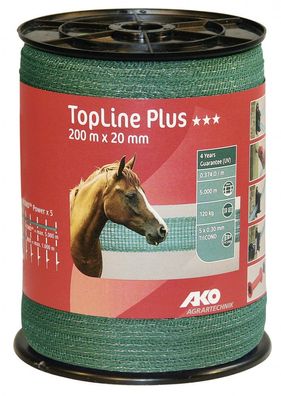 200 m Weidezaunband TopLine Plus Breite 20 mm Bruchlast 120 kg 5 x 0,30 mm Tricond