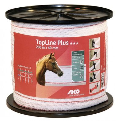 200 m Weidezaunband TopLine Plus Breite 40 mm Bruchlast 230 kg TriCond