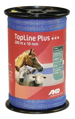 200 m Weidezaunband TopLine Plus Breite 10 mm Bruchlast 90 kg 5 x 0,30 mm Tricond