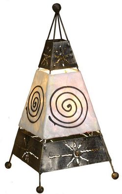 Deko-Leuchte Carlo, Tischlampe aus Metall und Resin, Stimmungsleuchte, Höhe ca. 40 cm