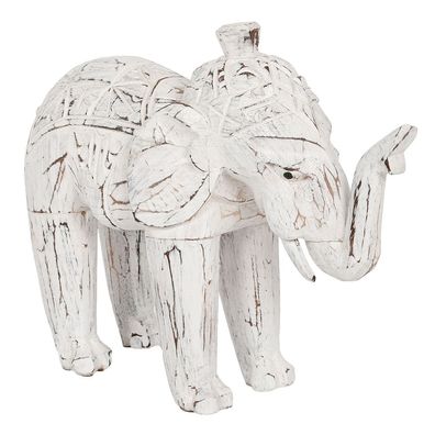 Buchstütze DUMBO-MEDIUM White Wash Albasia Massivholz Stütze Dekofigur