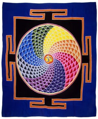 Wandtuch "Mandala", Batiktuch, 100 x 100 cm