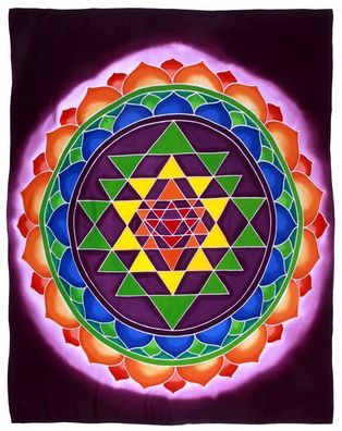 Wandtuch "Mandala", Batiktuch, 100 x 100 cm