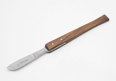 chirurgisches Skalpell, anatomisch, mit Holzgriff, bauchig 45 mm Klinge
