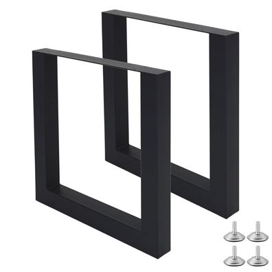 Esstischgestell WELL-U 8x8cm Schwarz Pulverbeschichtet Tischbeine Tischkufen