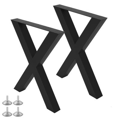 Esstischgestell WELL-X 8x8cm Schwarz Pulverbeschichtet Tischbeine Tischkufen