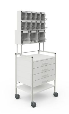 08/16® Basiswagen 60, Gerätetisch, Gerätewagen, mit Injektionsset PicBox 3 + 5+5