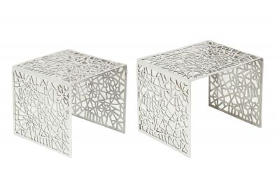 Design Couchtisch 2er Set RIAS Aluminium ca.49cm silber