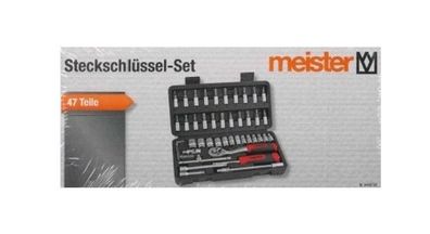 Meister Bit Steckschlüssel-Set Werkzeugkoffer Montage 47 Teile Chrom-Vanadium