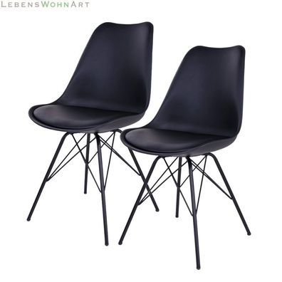 Klassiker Stuhl Scandinavia (2er Set) schwarz/schwarz