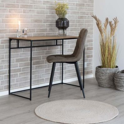Moderner Schreibtisch LEVEN 100cm schwarz / natur Konsolentisch Konsole